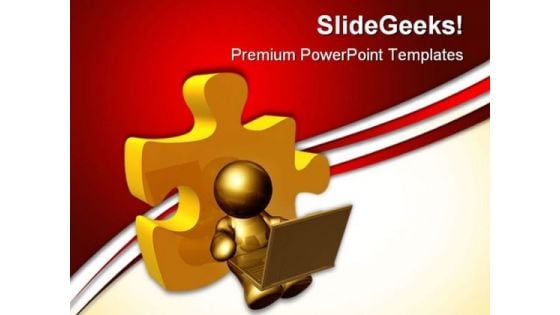 Person Browsing Securely Internet PowerPoint Themes And PowerPoint Slides 0511