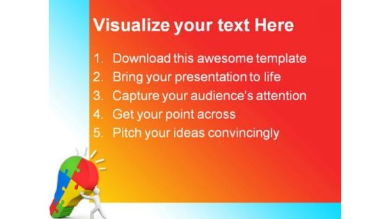 Person Carry Lightbulb Metaphor PowerPoint Themes And PowerPoint Slides 0511