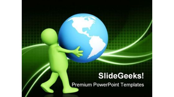 Person Carrying In Hands Globe PowerPoint Templates And PowerPoint Backgrounds 0311