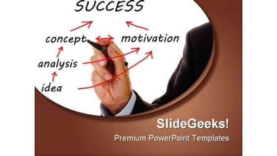 Person Showing Success Chart Business PowerPoint Themes And PowerPoint Slides 0411