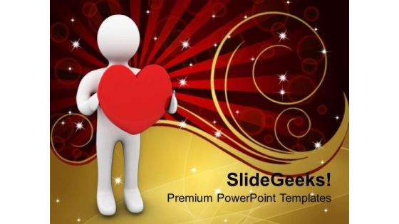 Person With Love Symbol PowerPoint Templates Ppt Backgrounds For Slides 0213