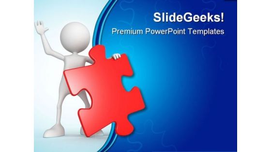 Person With Puzzle Business PowerPoint Themes And PowerPoint Slides 0411