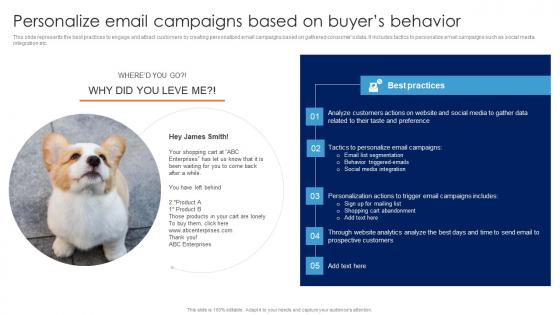 Personalize Email Campaigns Based On Buyers Behavior Guide For Data Driven Advertising Topics Pdf