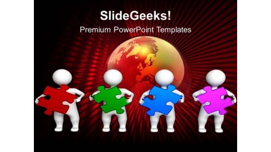 Persons Holding Colorful Puzzles Globe PowerPoint Templates Ppt Background For Slides 1112