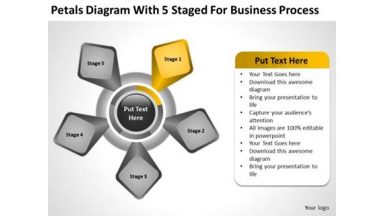 Petals Diagram With 5 Staged For Business Process Ppt Tax Planning PowerPoint Slides