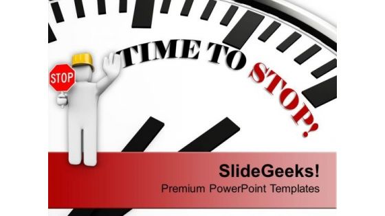 Photo Of Clock With Time To Stop PowerPoint Templates Ppt Backgrounds For Slides 0213