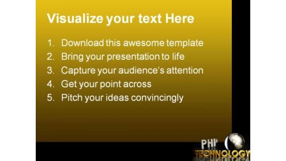 Php Technology Globe PowerPoint Templates And PowerPoint Backgrounds 0311