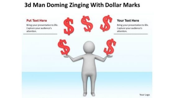 Pictures Of Business Men 3d Man Doning Zigling With Doller Marks PowerPoint Slides