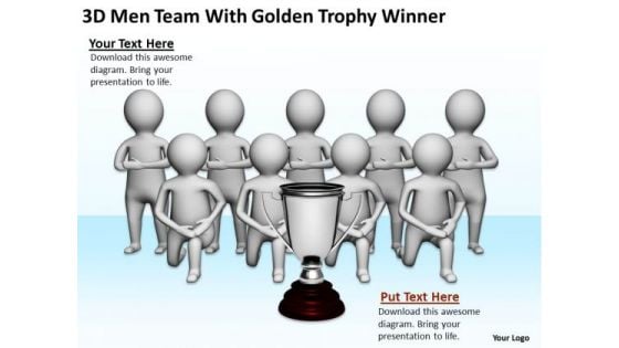 Pictures Of Business Men 3d Team With Golden Trophy Winner PowerPoint Slides Pictures Of Business Men 3d Team With Golden Trophy Winner PowerPoint Slides
