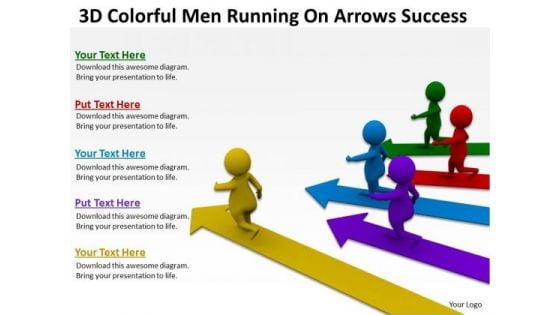 Pictures Of Business Men Running On Arrows Success PowerPoint Templates Ppt Backgrounds For Slides