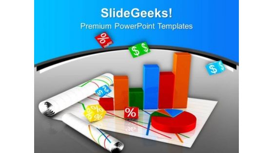 Pie And Bar Graph For Market Growth PowerPoint Templates Ppt Backgrounds For Slides 0413