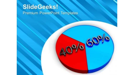 Pie Chart 60 40 Percent Business Theme PowerPoint Templates Ppt Backgrounds For Slides 0413