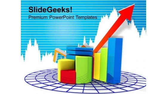 Pie Chart And Bars Business Growth PowerPoint Templates Ppt Backgrounds For Slides 0313