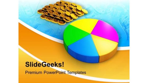 Pie Chart And Coins Business PowerPoint Templates Ppt Backgrounds For Slides 0113