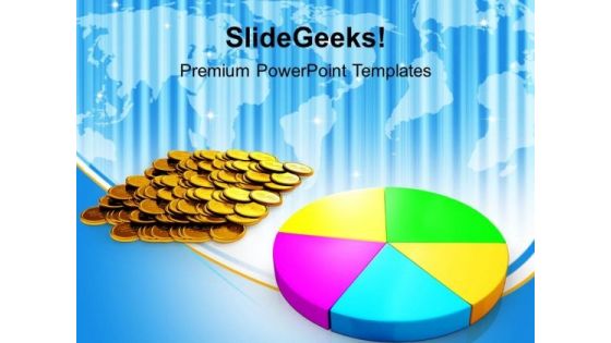 Pie Chart And Coins Money PowerPoint Templates Ppt Backgrounds For Slides 0113