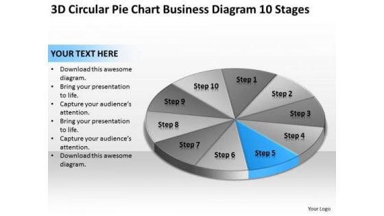 Pie Chart Business Diagram 10 Stages Ppt Templates For Plans PowerPoint Slides