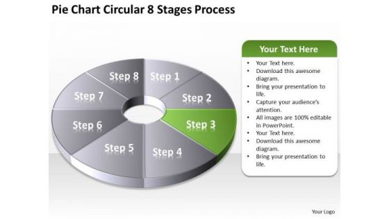 Pie Chart Circular 8 Stages Process Insurance Agency Business Plan PowerPoint Templates