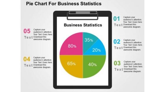 Pie Chart For Business Statistics PowerPoint Template