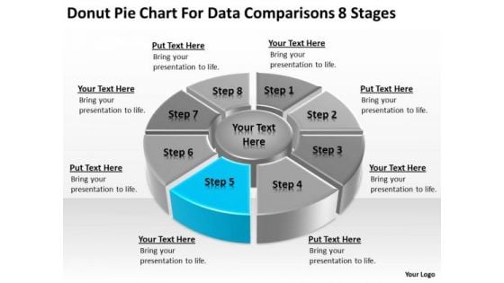 Pie Chart For Data Comparisons 8 Stages Business Plan Downloads PowerPoint Templates
