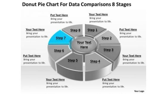 Pie Chart For Data Comparisons 8 Stages Sample Business Plans Free PowerPoint Templates