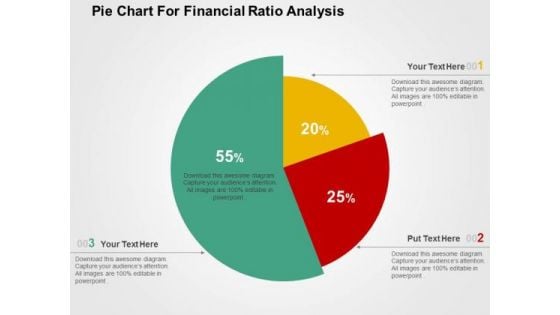 Pie Chart For Financial Ratio Analysis PowerPoint Templates