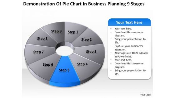 Pie Chart In Business Planning 9 Stages Ppt Template PowerPoint Templates