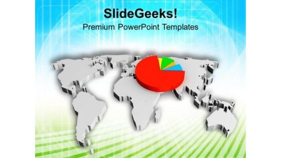 Pie Chart On World Map PowerPoint Templates Ppt Backgrounds For Slides 0713