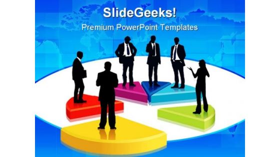 Pie Chart People PowerPoint Template 0810