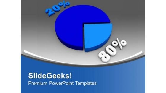 Pie Chart Representing 80 20 Ratio In Result PowerPoint Templates Ppt Backgrounds For Slides 0313