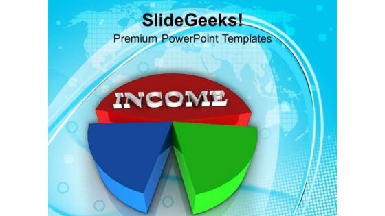 Pie Chart Represents Income Marketing Concept PowerPoint Templates Ppt Backgrounds For Slides 0413