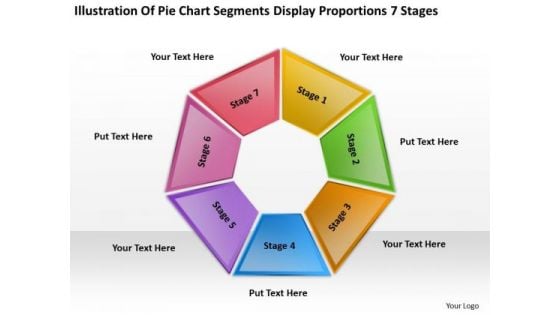 Pie Chart Segments Display Proportions 7 Stages Build Business Plan PowerPoint Slides