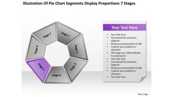 Pie Chart Segments Display Proportions 7 Stages Ppt Business Plan PowerPoint Slides