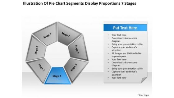 Pie Chart Segments Display Proportions 7 Stages Ppt Business Plans For Dummies PowerPoint Slides