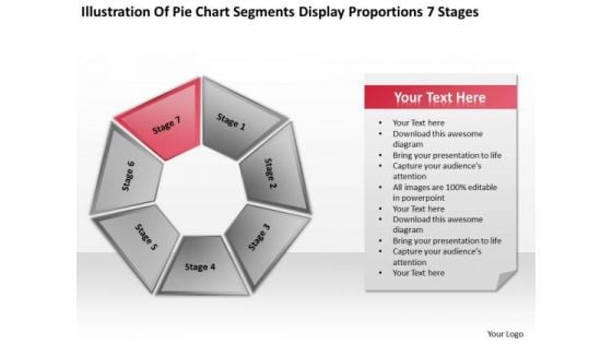 Pie Chart Segments Display Proportions 7 Stages Ppt PowerPoint Slides