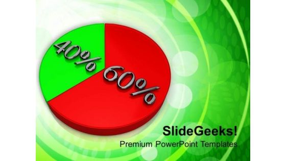 Pie Chart With 60 40 Percentage Success PowerPoint Templates Ppt Backgrounds For Slides 0213