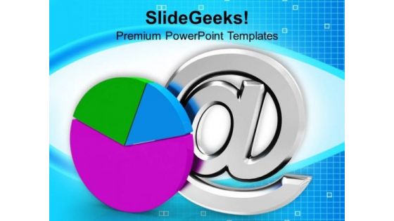 Pie Chart With E Mail Sign Internet PowerPoint Templates Ppt Backgrounds For Slides 0213