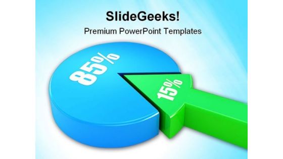 Pie With Financial Arrow Business PowerPoint Themes And PowerPoint Slides 0411