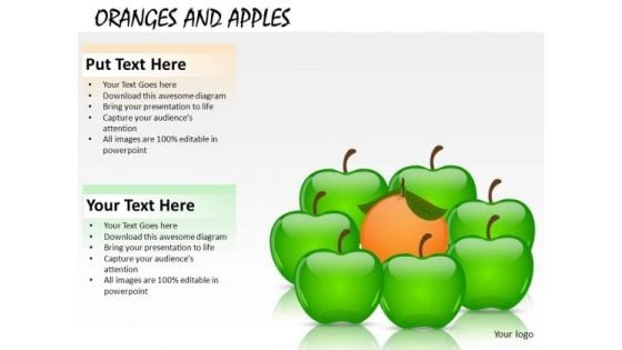 Piece Oranges And Apples PowerPoint Slides And Ppt Diagram Templates