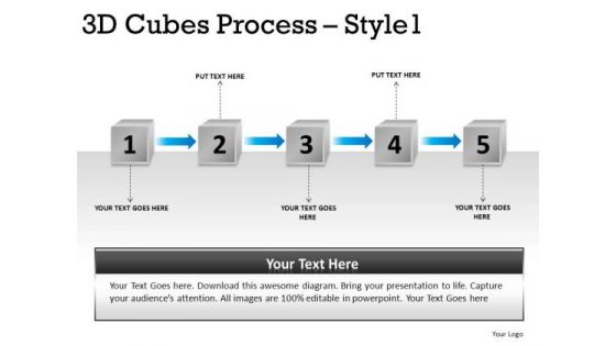 Pieces 3d Cubes Process 1 PowerPoint Slides And Ppt Diagram Templates