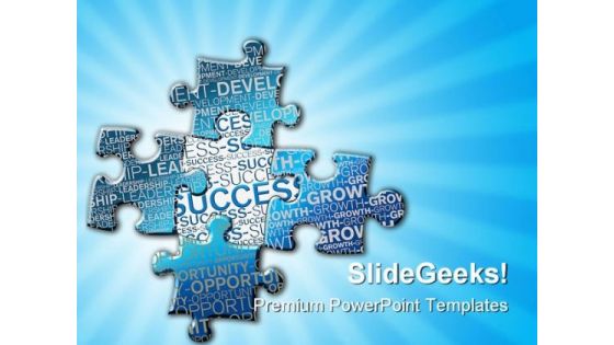 Pieces Of Puzzle Success PowerPoint Themes And PowerPoint Slides 0411