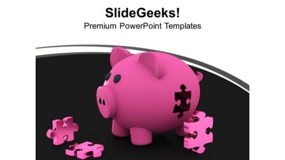 Piggy Bank And Puzzles Saving Concept PowerPoint Templates Ppt Backgrounds For Slides 0213 Piggy Bank And Puzzles Saving Concept PowerPoint Templates Ppt Backgrounds For Slides 0213