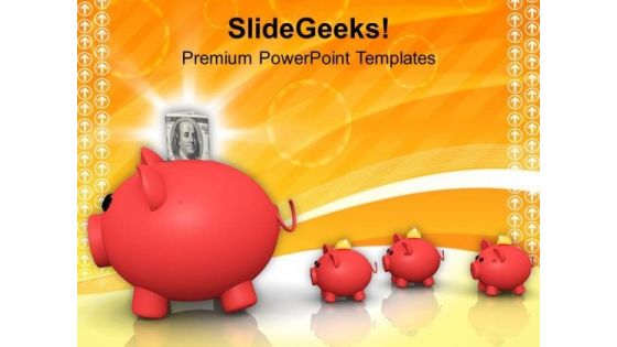 Piggy Bank Family Of Dollar Savings PowerPoint Templates Ppt Backgrounds For Slides 0313 Piggy Bank Family Of Dollar Savings PowerPoint Templates Ppt Backgrounds For Slides 0313