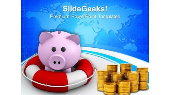 Piggy Bank In Lifesaver Savings Concept PowerPoint Templates Ppt Backgrounds For Slides 0113 Piggy Bank In Lifesaver Savings Concept PowerPoint Templates Ppt Backgrounds For Slides 0113