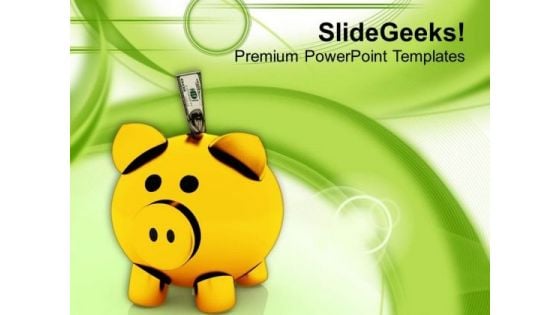 Piggy Bank Isolated Investment Theme PowerPoint Templates Ppt Backgrounds For Slides 0413