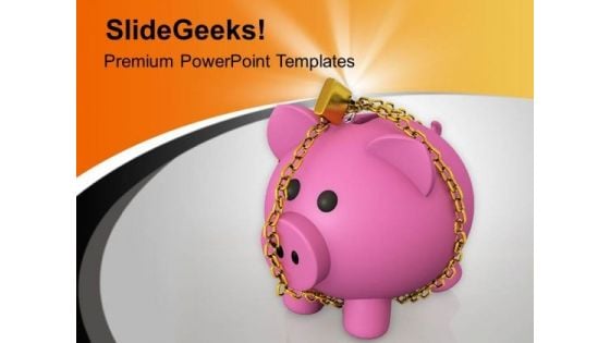Piggy Bank Locked With Chain PowerPoint Templates Ppt Backgrounds For Slides 0713 Piggy Bank Locked With Chain PowerPoint Templates Ppt Backgrounds For Slides 0713