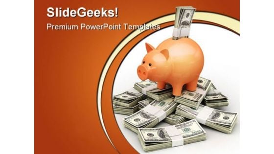 Piggy Bank Money PowerPoint Backgrounds And Templates 1210