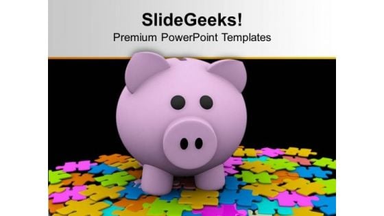 Piggy Bank On Colorful Puzzles Business PowerPoint Templates Ppt Backgrounds For Slides 0313 Piggy Bank On Colorful Puzzles Business PowerPoint Templates Ppt Backgrounds For Slides 0313