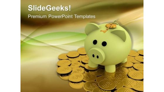 Piggy Bank On Dollar Coins Business PowerPoint Templates Ppt Backgrounds For Slides 0213 Piggy Bank On Dollar Coins Business PowerPoint Templates Ppt Backgrounds For Slides 0213