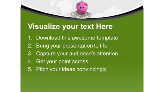 Piggy Bank On Dollar Investment PowerPoint Templates Ppt Backgrounds For Slides 0213