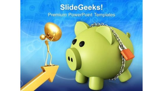 Piggy Bank Secured With Padlock Business PowerPoint Templates Ppt Backgrounds For Slides 0213 Piggy Bank Secured With Padlock Business PowerPoint Templates Ppt Backgrounds For Slides 0213